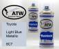 Preview: Toyota, Light Blue Metallic, 8C7: 400ml Sprühdose + 400ml Klarlack - Set, von ATW Autoteile West.